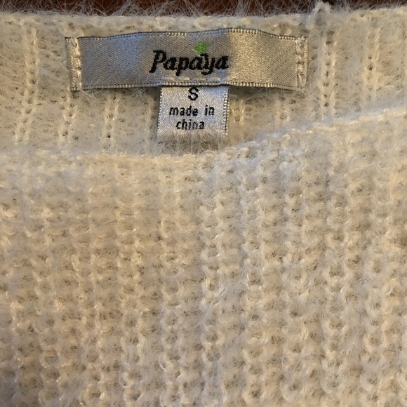 NWT Papaya size S white sweater - Picture 3 of 8